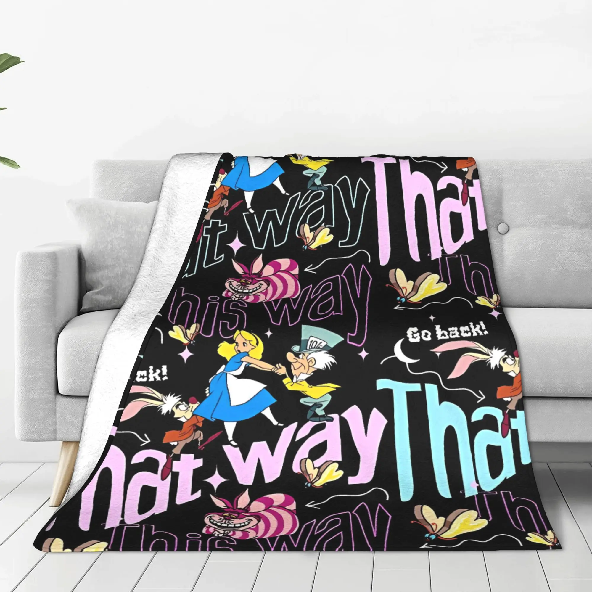 أليس في بلاد العجائب بطانية قطيفة صبي فتاة الفانيلا رمي بطانية للخارجية سوبر دافئ مخصص جودة المفرش هدية