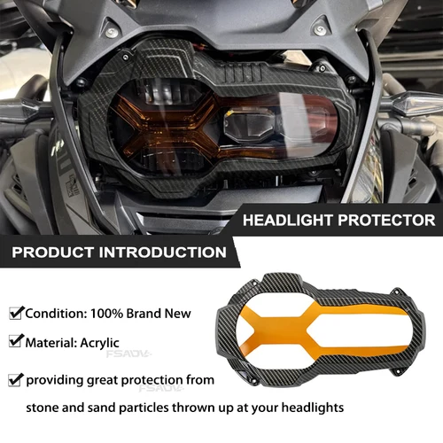 Imagen 2 del producto Protector de faros de carbono para motocicleta BMW R1200GS R 1200 GS LC Adventure R1250GS ADVENTUER R 1250 GS