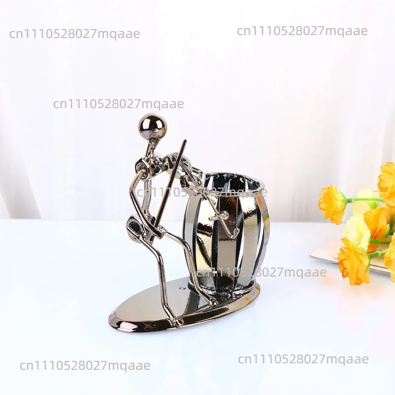 Violin Pen Holder Pencil Container Office Desk ganizer Crafts Decoration Iron Material Lightweight Sturdy Structure Desk