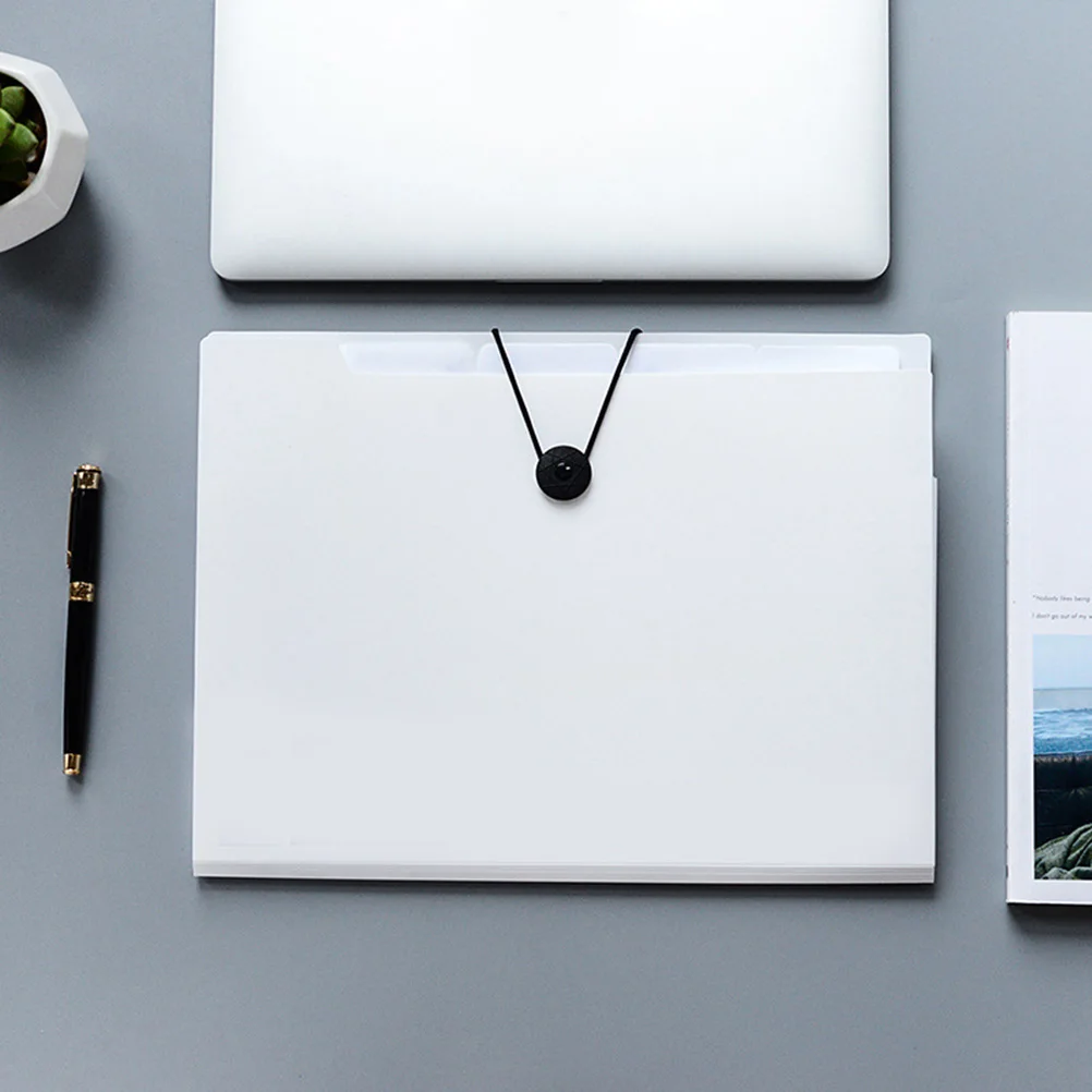 

2pcs Heavy Duty File Folder With Fasteners Expanding Organizer Bag 8 Pockets Plastic Folder For Documents Reports Records Cord