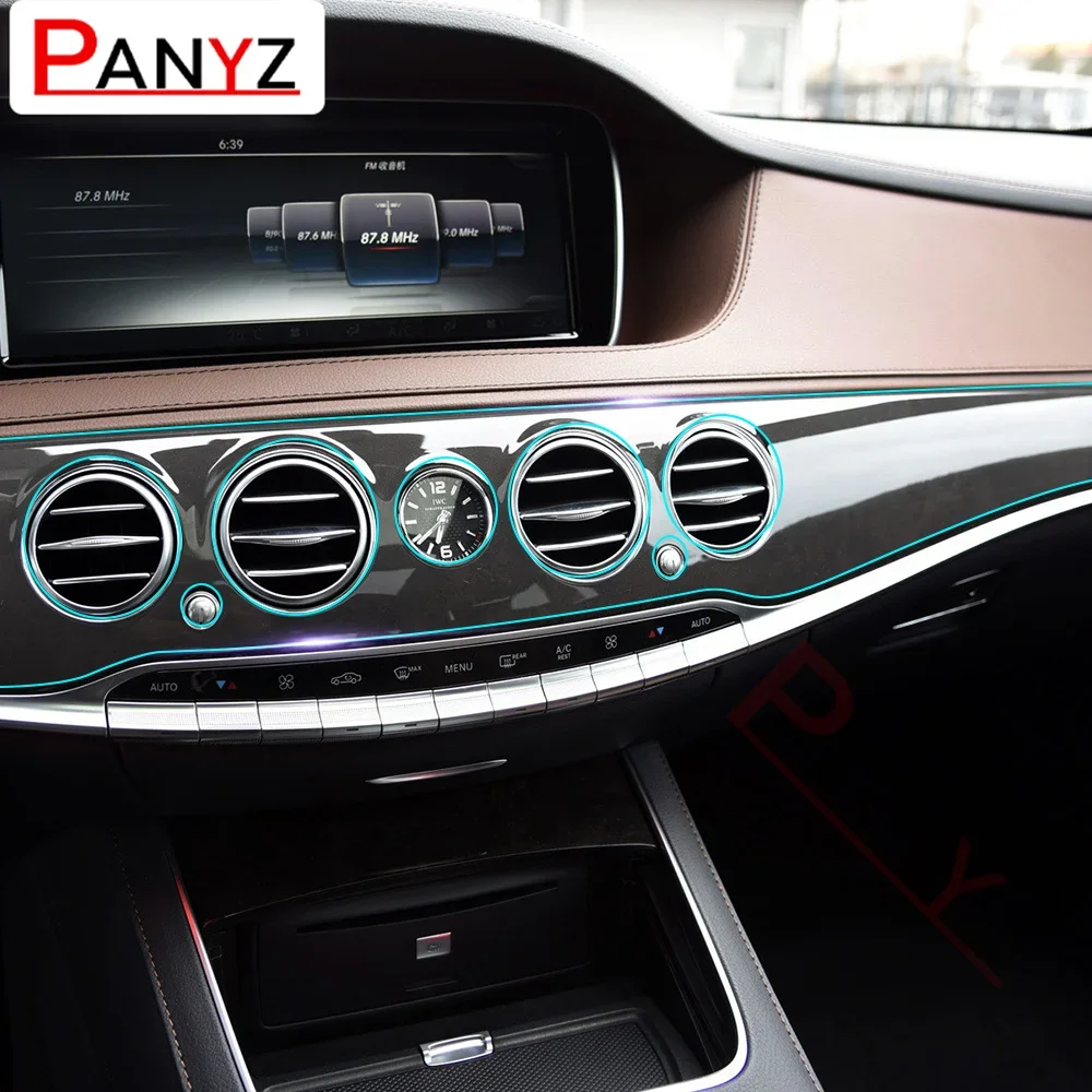 

For Mercedes Benz S Class Maybach S400 2013-2017 Center Console Dashboard Gear Shift Door Panel TPU Protective Film Sticker