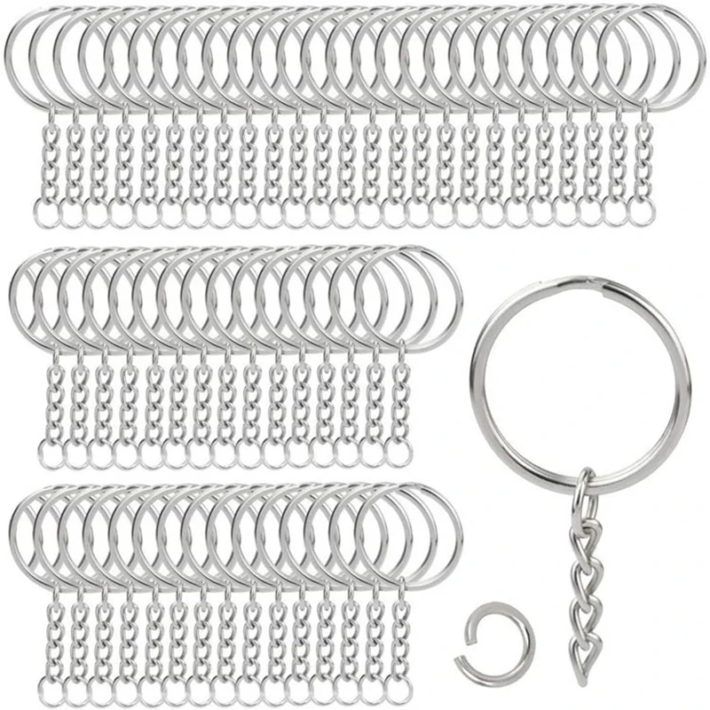 10/20/100Pcs Metal Blank Keyring Keychain With Split Jump Ring Connector DIY Women Men Jewelry Making Supplies Craft Accessories image 4
