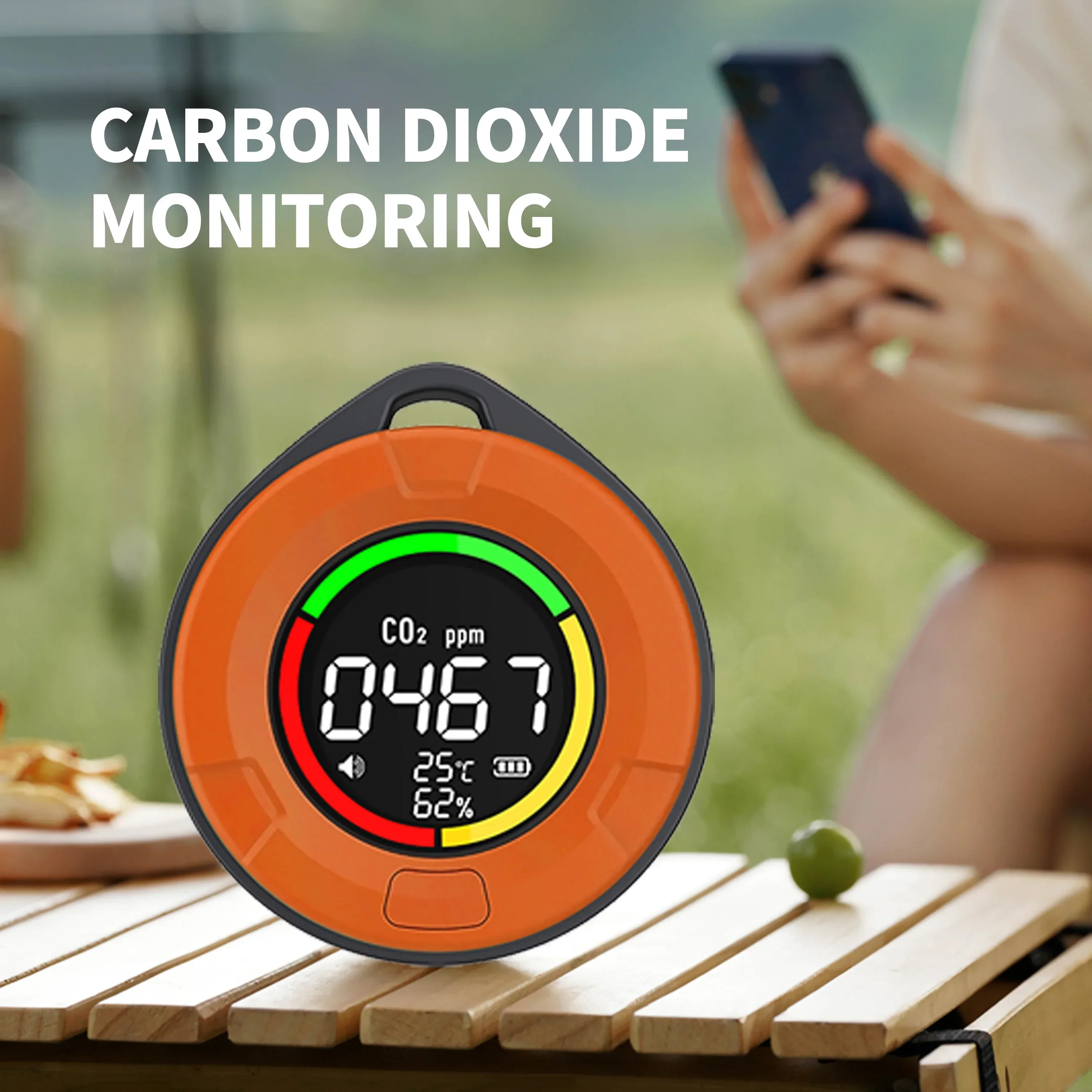 PTH-10C Mini rilevatore di CO2 sensore NDIR a infrarossi monitoraggio della qualità dell\'aria di anidride carbonica schermo LED HD ricarica TYPEC