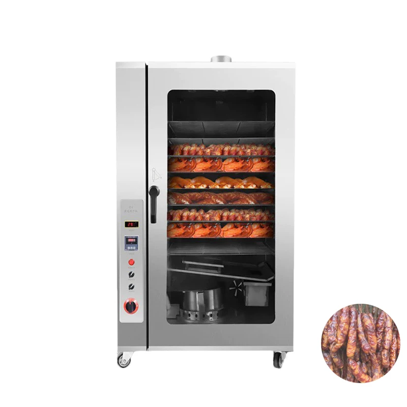 

Высокоэффективная коммерческая электрическая газовая пищевая печь, колбаса, мясо, рыба, коптильня, промышленная дымовая печь из нержавеющей стали