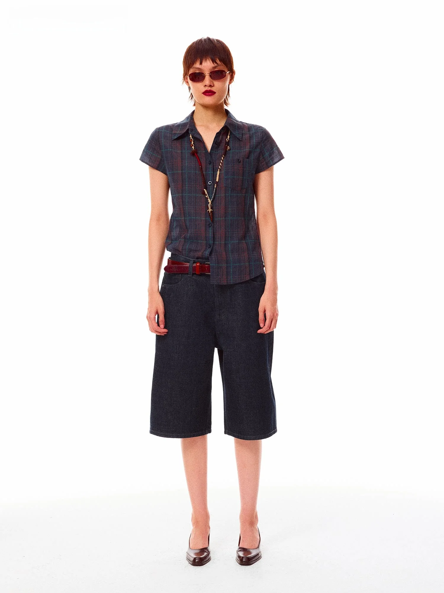 

Classic Low Waist Trousers Loose Silhouette Summer Denim Jeans Women's Casual Straight Leg Pants Deep Color Cotton Zipper