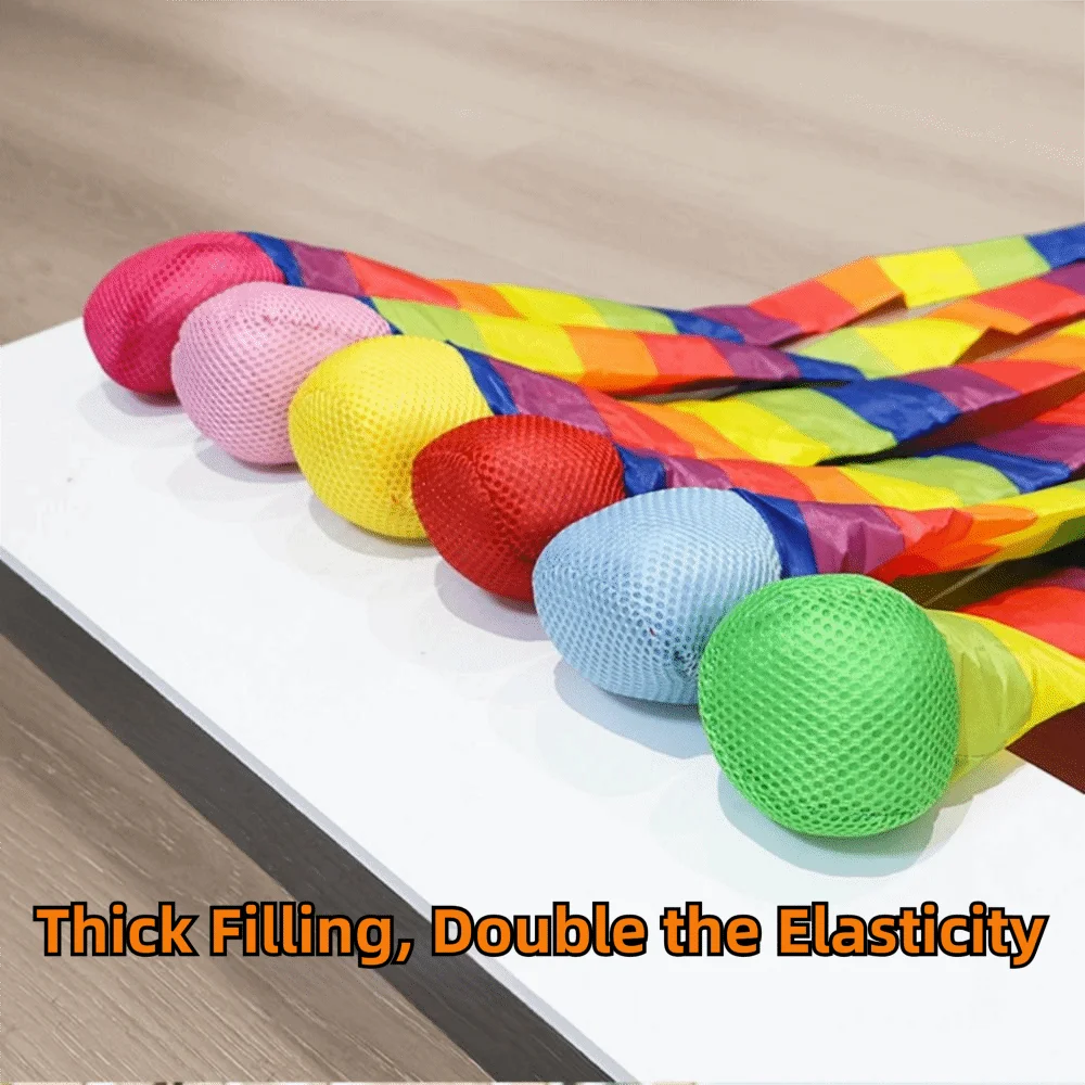 

2Pcs Rainbow Tail Soft Tail Meteor Ball Soft Ball Sensory Play Children's Rainbow Hand Throwing Ball Safe Catch Eco-Friendly