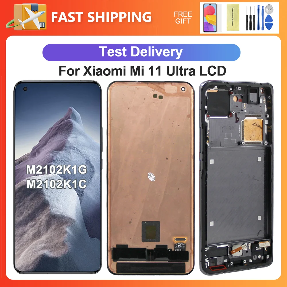 

For Xiaomi Mi 11 Ultra 6.81''For Mi11 Ultra M2102K1G M2102K1C LCD Display Touch Screen Digitizer Assembly Replacement