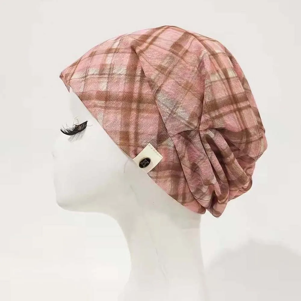 Vintage Paisley Beanie Thin Fabric Retro Print Breathable Slouchy Hat Breathable Soft Touching Face Framing Bonnet Daily Styling