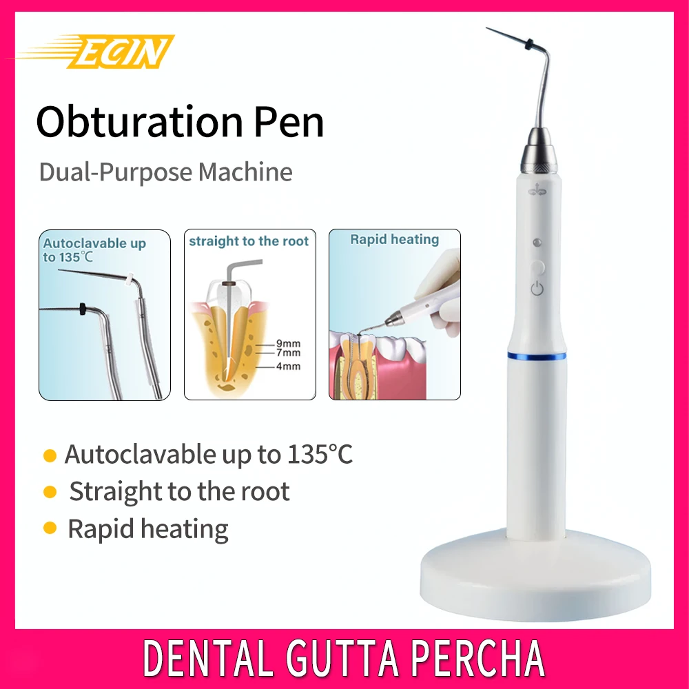 

ECIN Dental Gutta Percha Cutter Obturation Pen Rapid Heating 3s Root Canal Filling System with 2 Tips Pressing Dentist Equipment