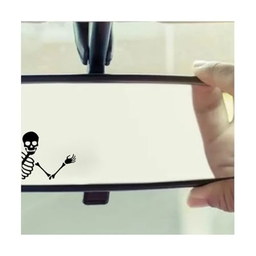 

3pcs Waving Skeleton Decal, Size 2x1.5 UV DTF Transfer Car Mirror Decal, Funny Skeleton Rearview Mirror Sticker, Sarcastic Car
