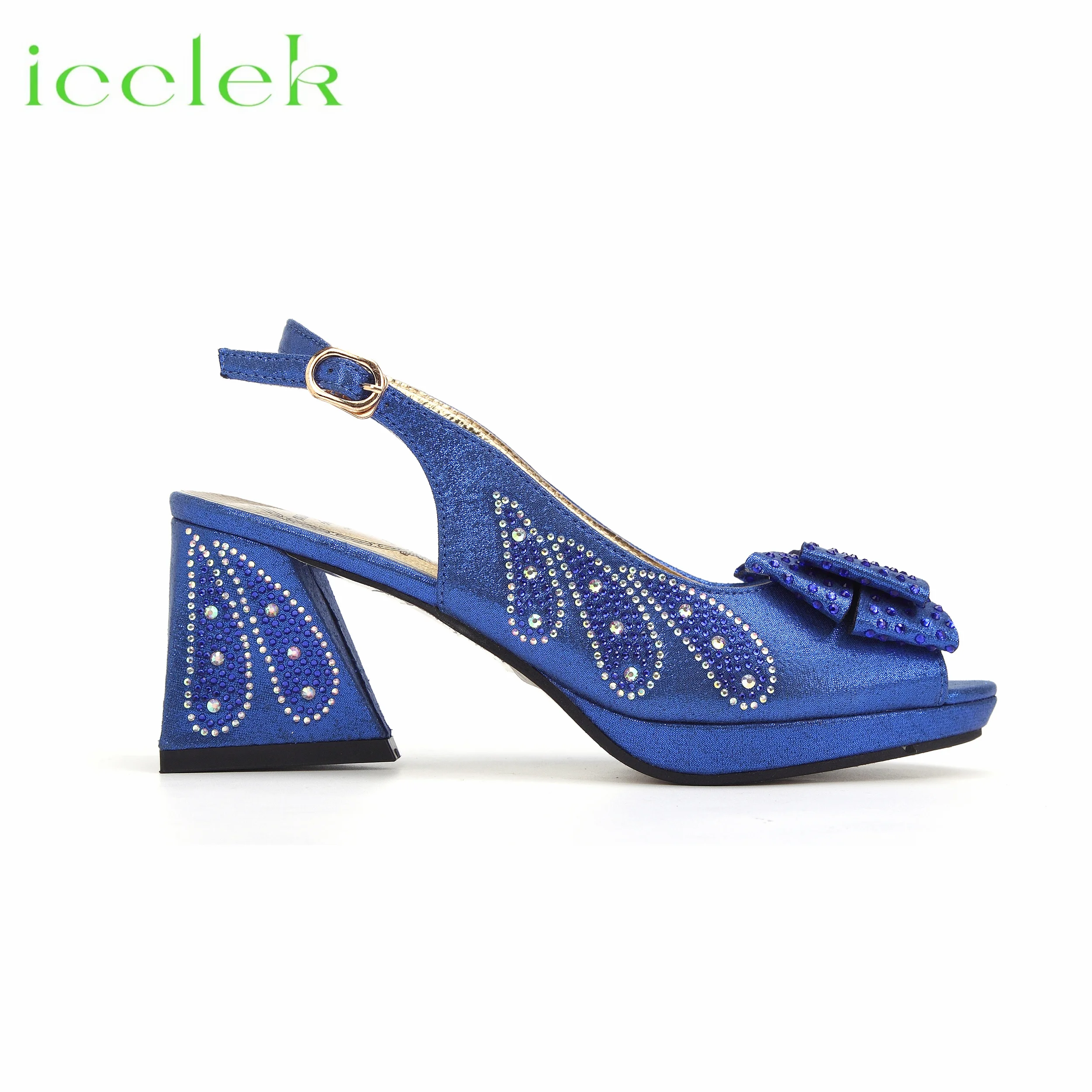 2024 New Coming Royal Blue High Quality Elegant Design Ladies Shoes Matching Bag Set For Women Party Pump