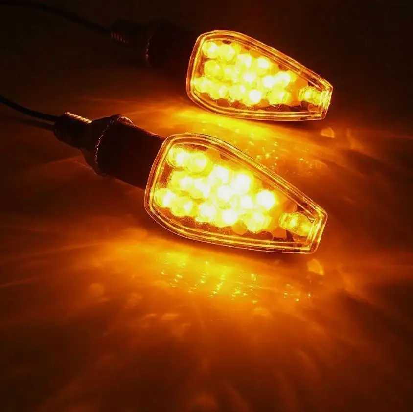 2pcs/set Motorcycle Front&Rear Turn Signal Lights Steering Lamp Super Bright Waterproof 14 LED Car Accessories