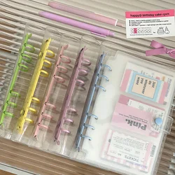 A6 Transparent Flashover PVC Binder Case Color Clip Narrow Edition Binder 3 