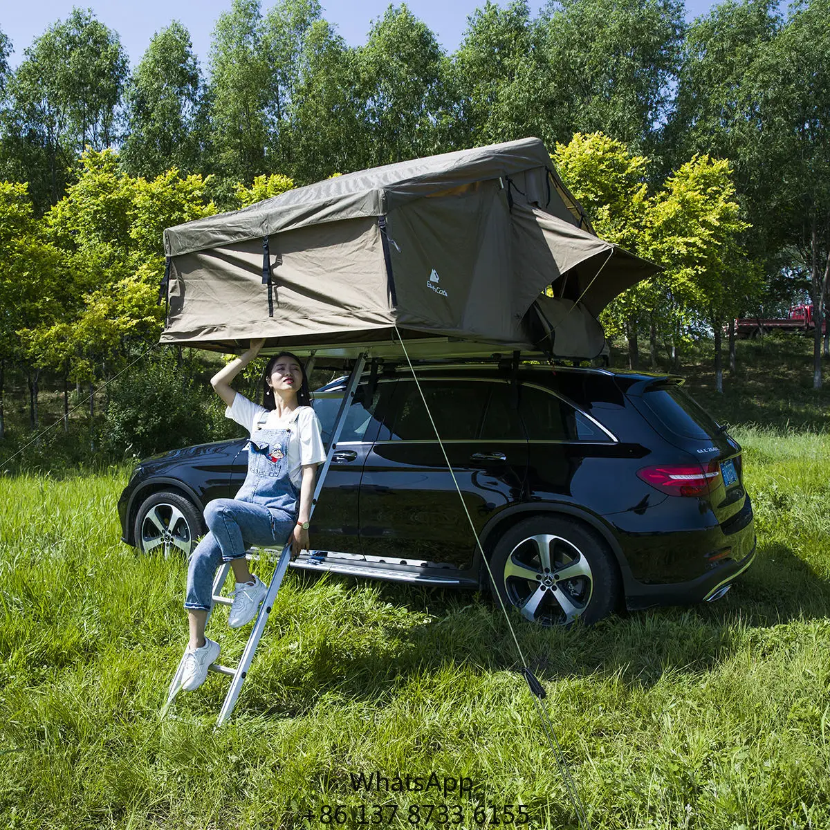 Custom Roof Top Tent 4 Season Car Tent Rear Camping Outdoor Luxury 2-3 Persons Tent