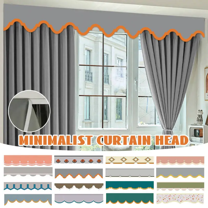 European Style Window Drape Valance Elegant Curtain Swags Self Adhesive Curtain Head Kitchen Living Room Bedroom Home   Decor