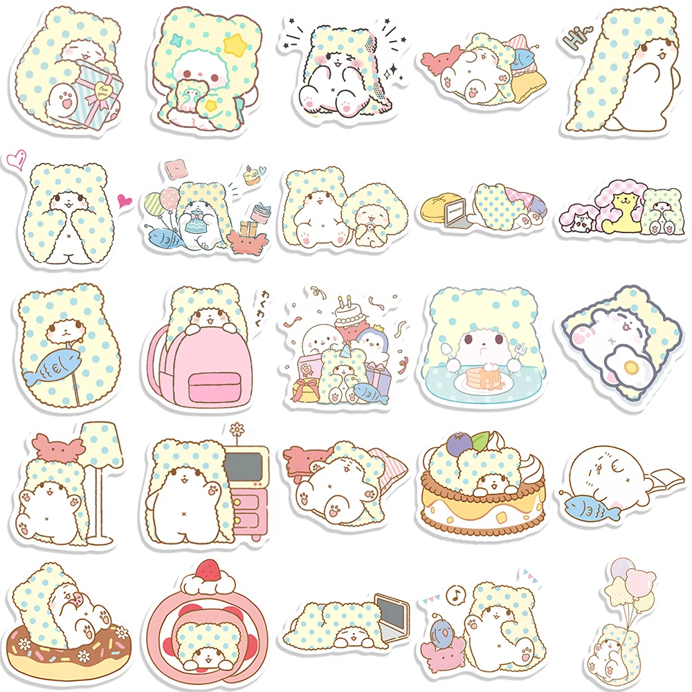 10/30/50 قطعة لطيف Marumofubiyori سانريو ملصقات الكرتون الشارات للأطفال لعبة زجاجة ماء الهاتف الأمتعة Kawaii الشارات الديكور #5