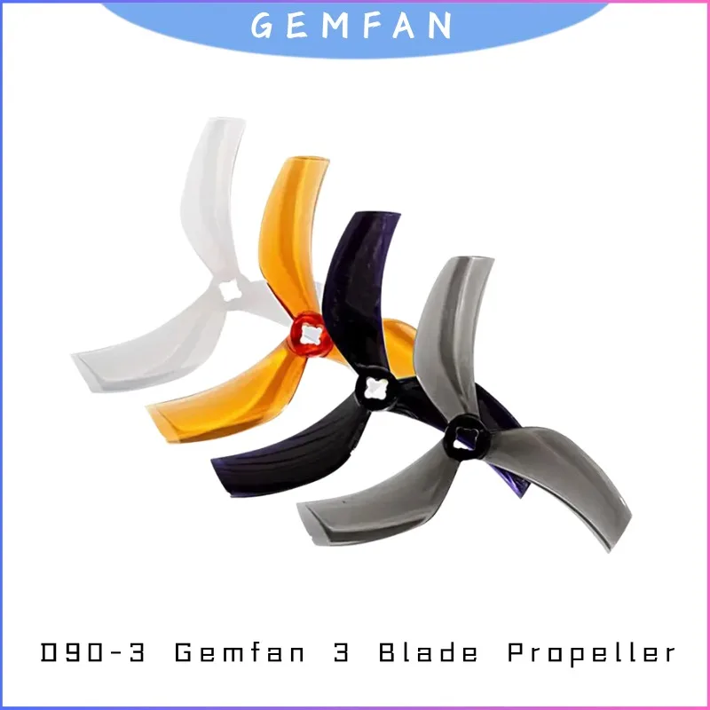 高効率90mm 3.5インチプロペラ、Gemfan D90-3 3ブレードM5穴付き4ペア、RCフリースタイルシネフープレーシングドローン用