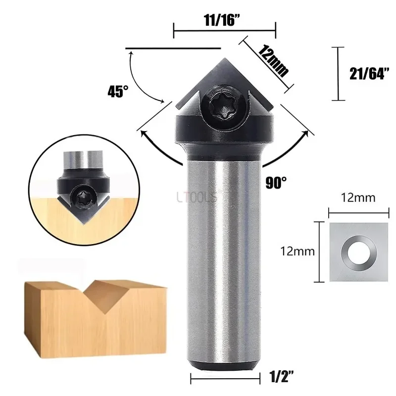 

V-образная фреза из твердого металла, профессиональный нож для резьбы по дереву, 90 градусов