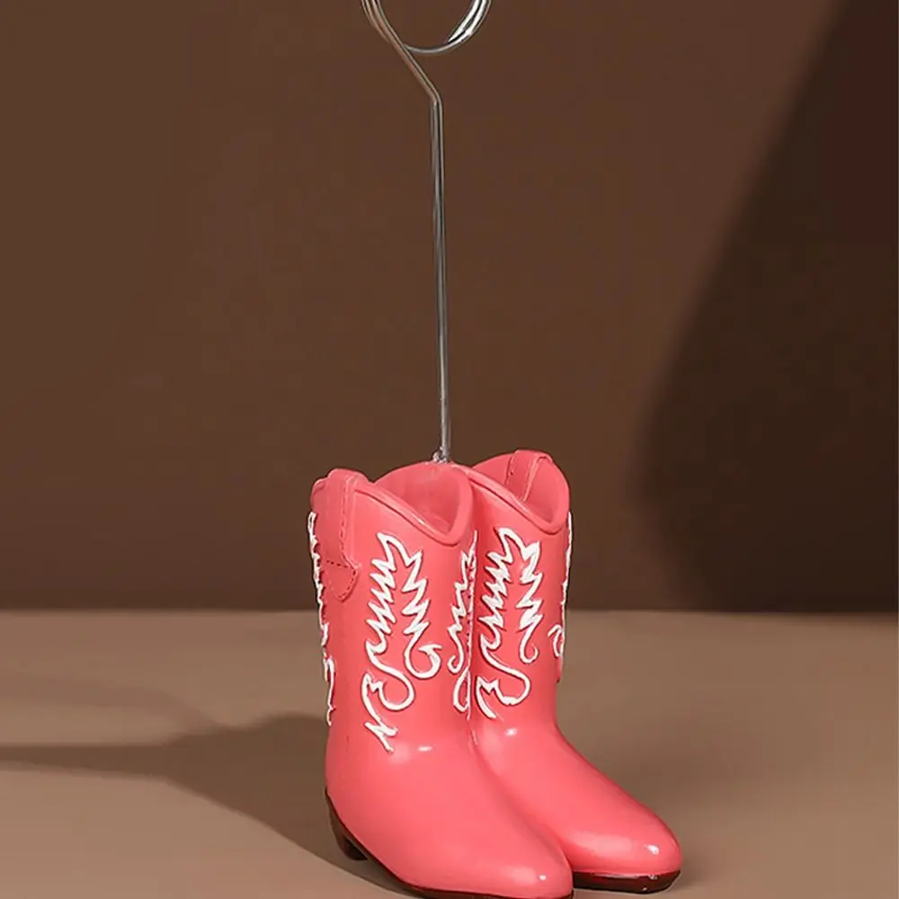 Simpatico ornamento colorato per stivali, portacarte personalizzato fatto a mano, artigianato in resina, supporto per morsetto per appunti, anniversario di matrimonio