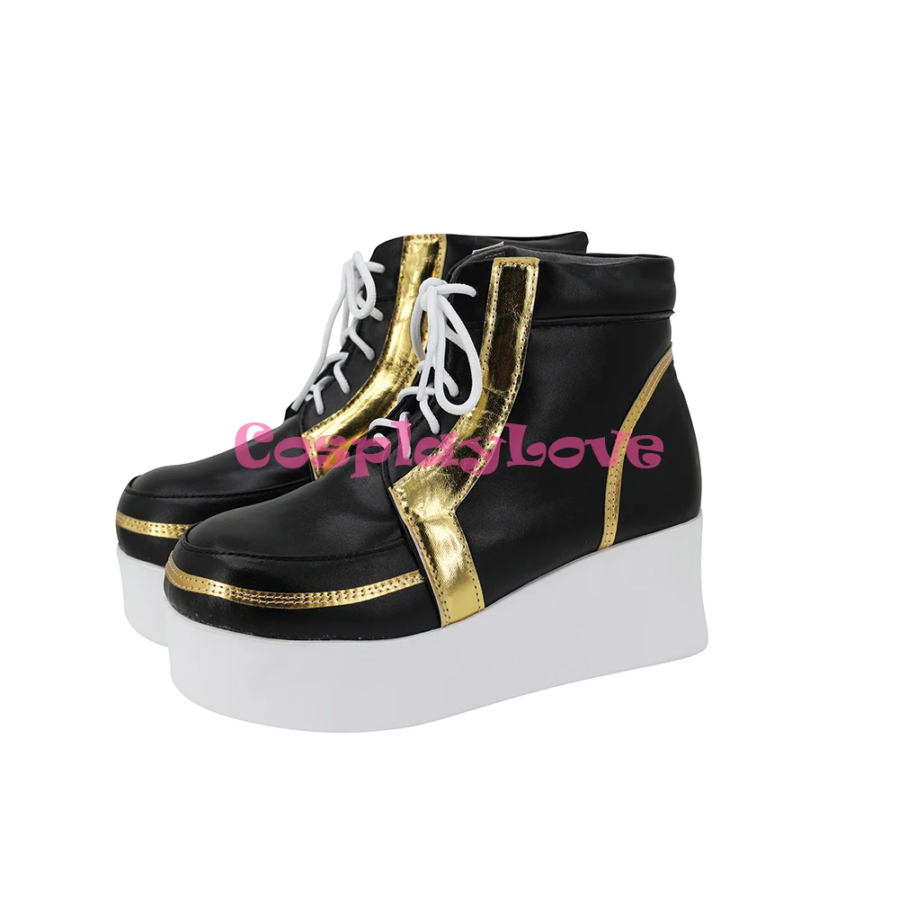 CosplayLove Gra Ensemble Stars Crazyb Himuru Amagi Rinne Czarne Buty Cosplay Długie Kozaki Skórzane Świąteczne Szyte na Miarę