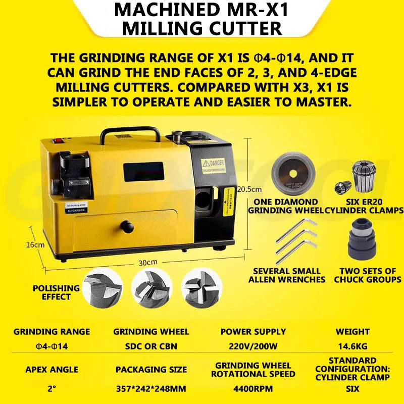 Fully Automatic Milling Cutter Grinding Machine,Drill And End Mill Grinder Drill Bits Sharpener Grinder,Portable Carbide Tools