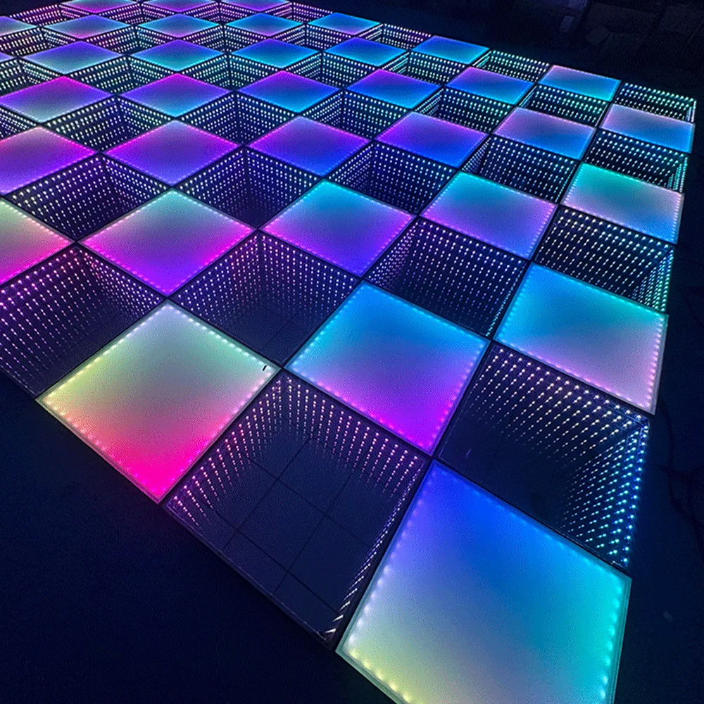 Magnetic Connection Led Floor Tiles Sensor Interactive Dancing Floor Light up Led Tiles for Wedding Events Parties Entertainment