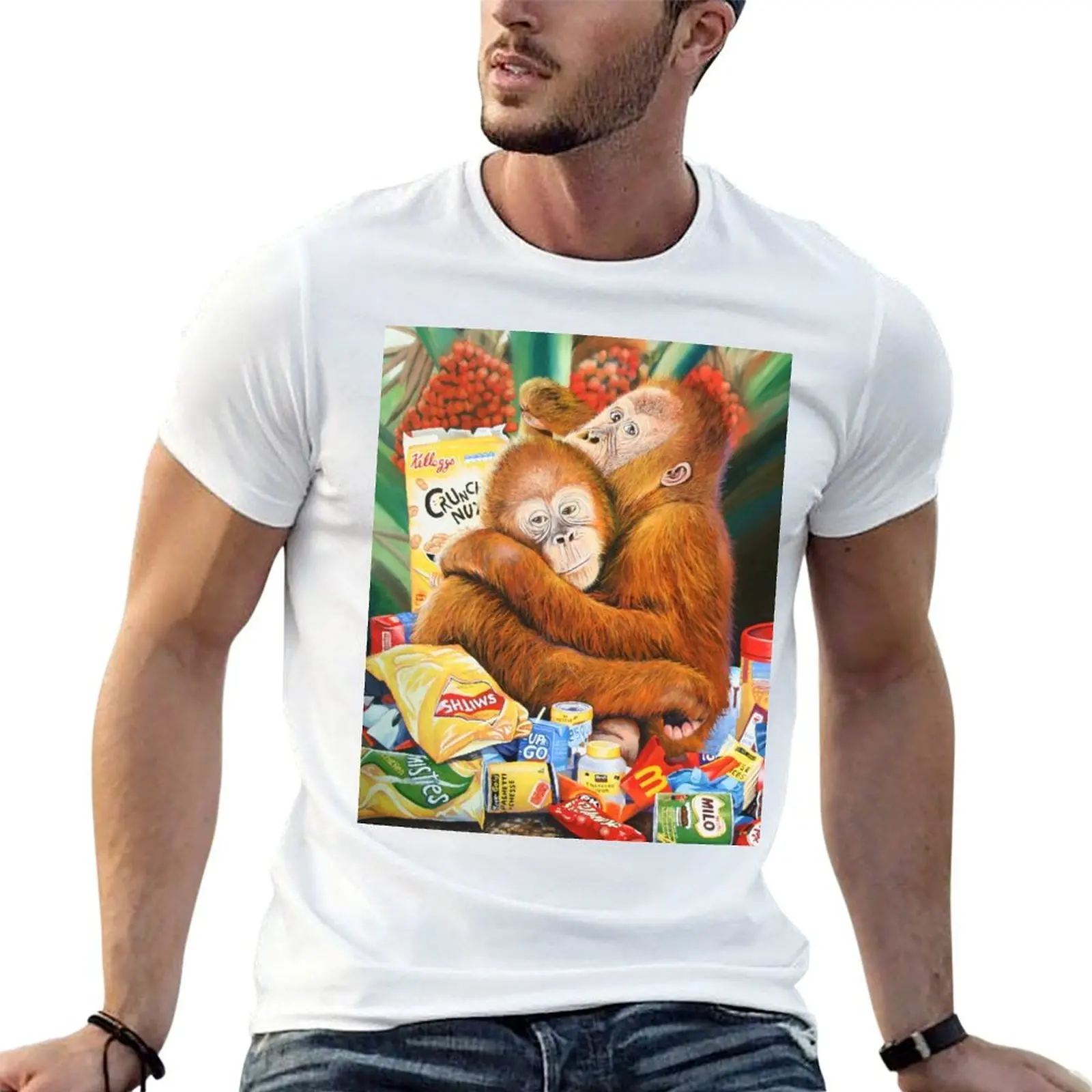 Palm Oil and Pollution T-Shirt Breathable Sportswear T-Shirt for Men
