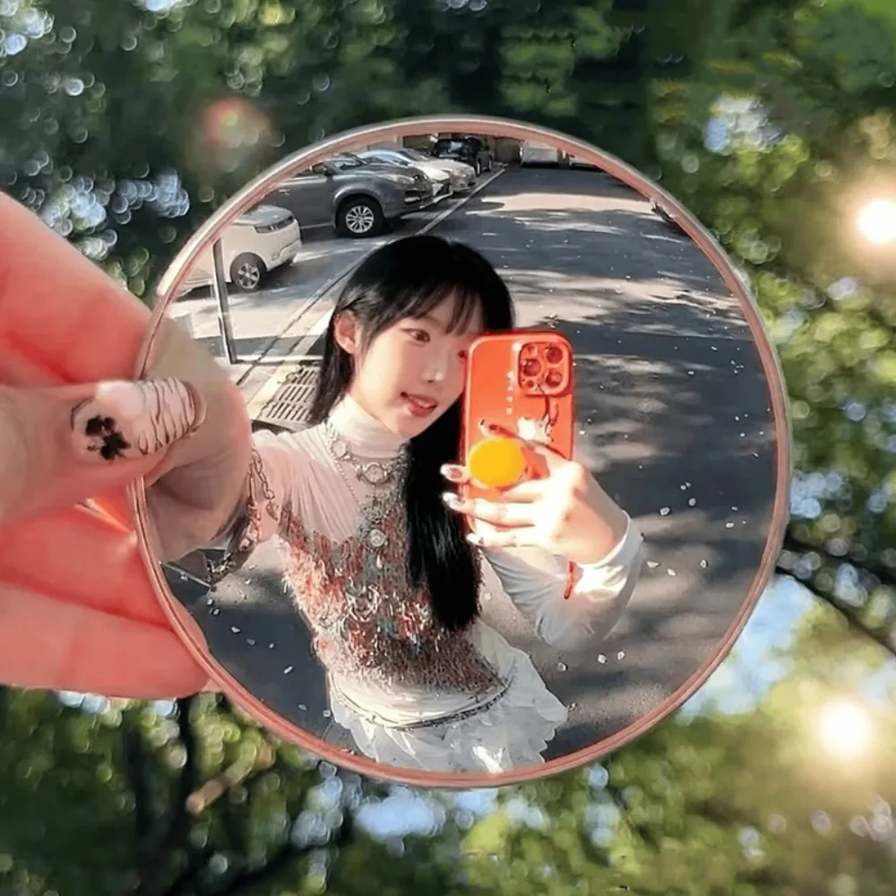 

Mini Hand-held Selfie Convex Mirror for Travel Trip Pocket Selfie Mirror INS Fashion Selfie Mirrors for Traveling Alone