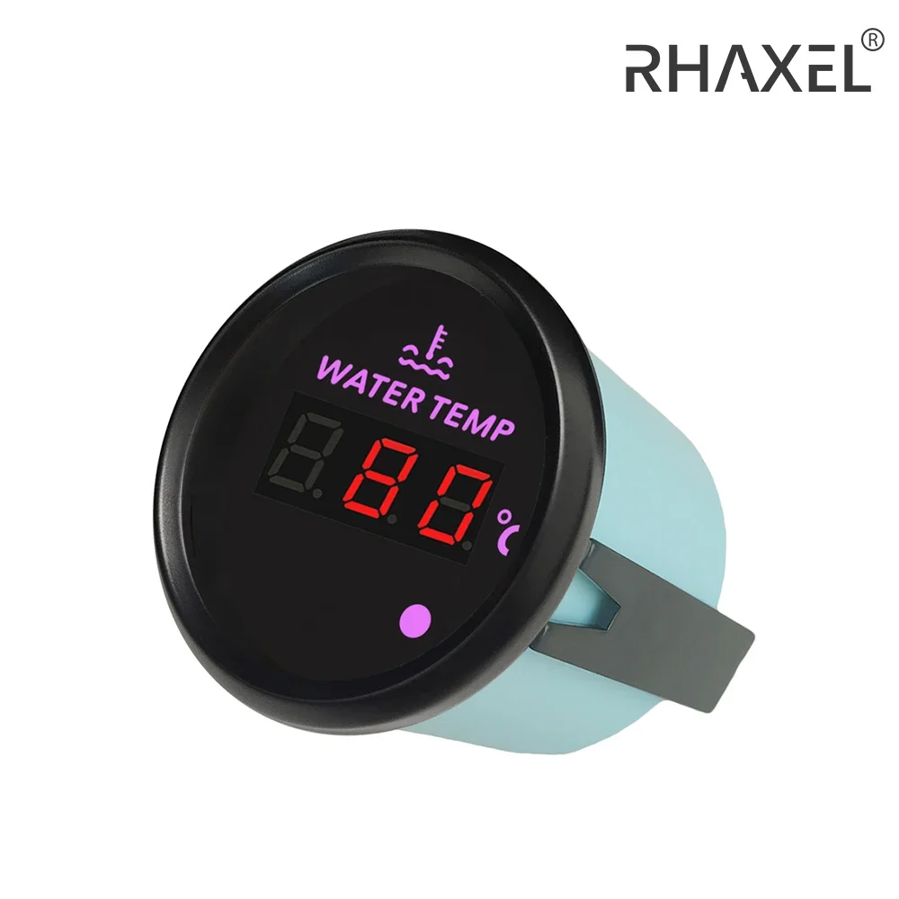 

RHAXEL Универсальный датчик температуры воды 52 мм 40-120 градусов для авто яхт, трактора 12 В 24 В с 8 цветами подсветки и сигнализацией