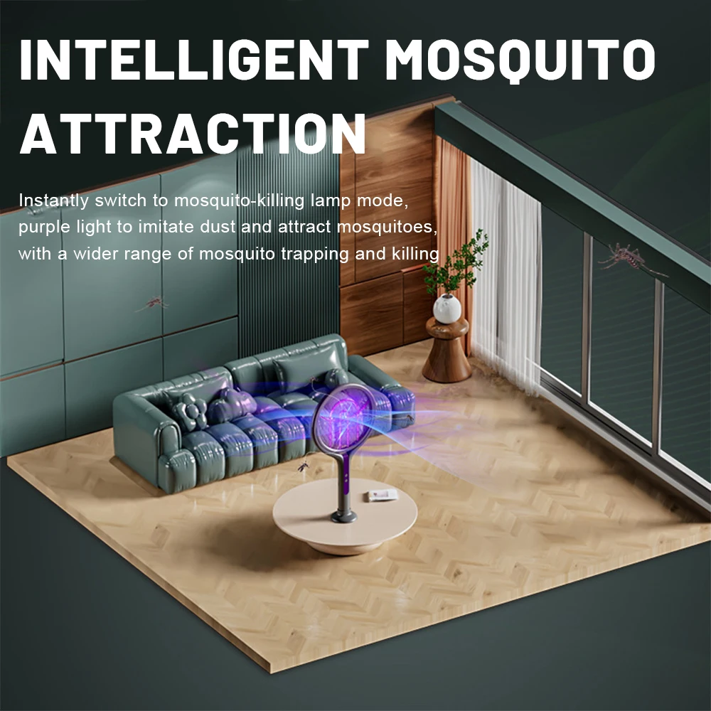 

Multi functional 2-in-1 mosquito killer lamp angle retractable mosquito swatter USB rechargeable mosquito swatter bat swatter