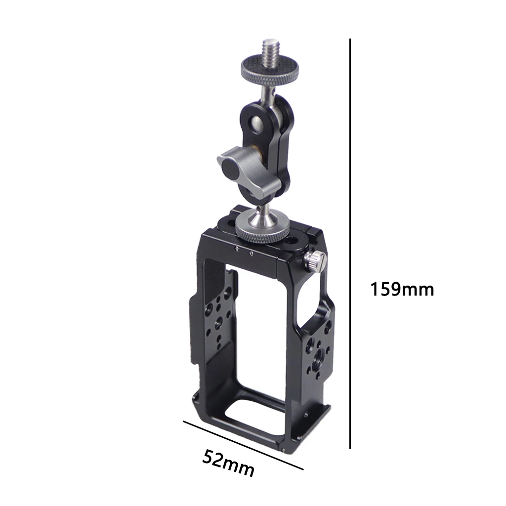 Magnetischer Action-Kamera-Käfig für DJI Action 2 Dual-Screen Vollkäfig mit Cold-Shoe-Halterung, 1/4 3/8 ARRI-Positionierungslöchern und Ladestation – Detail 25