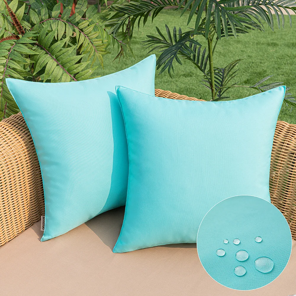 

Solid Color Waterproof Cushion Cover for Outdoor Nordic Simple Antifouling Pillow Cover Garden Tent Cushion Cover 30x50/45x45cm