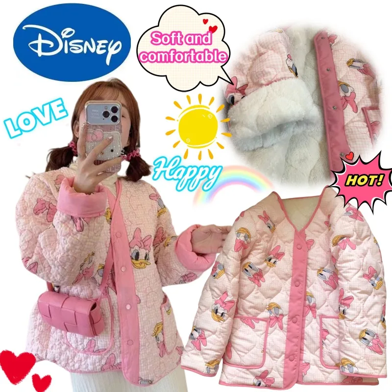 

Высококачественная креативная новая куртка с хлопковой подкладкой Disney Donald Duck, зимнее возрастное пальто, милая большая куртка с хлопковой подкладкой с героями мультфильмов