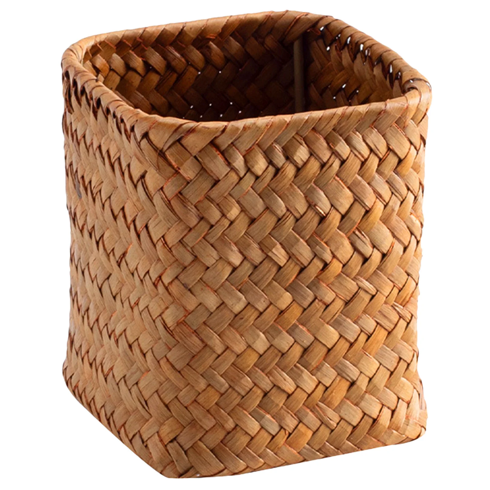 1 قطعة حامل قلم صندوق تخزين من القش منظم مكتب برتقالي سعة كبيرة قلم رصاص كوب حامل أدوات المائدة فرشاة للمكياج دلو زهرة #3