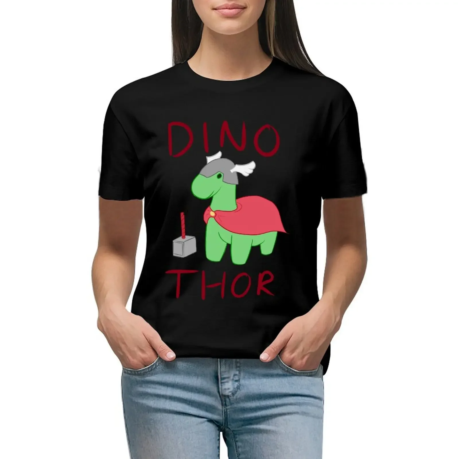 

Dino - Thor T-Shirt oversized Short sleeve tee Aesthetic clothing tees summer clothes for Women