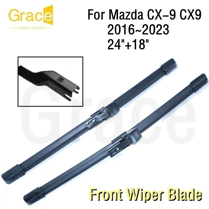 لمازدا CX-9 CX9 ممسحة شفرة 24 "+ 18" زجاج سيارة الزجاج الأمامي المطاط 2016 2017 2018 2019 2020 2021 2022 2023