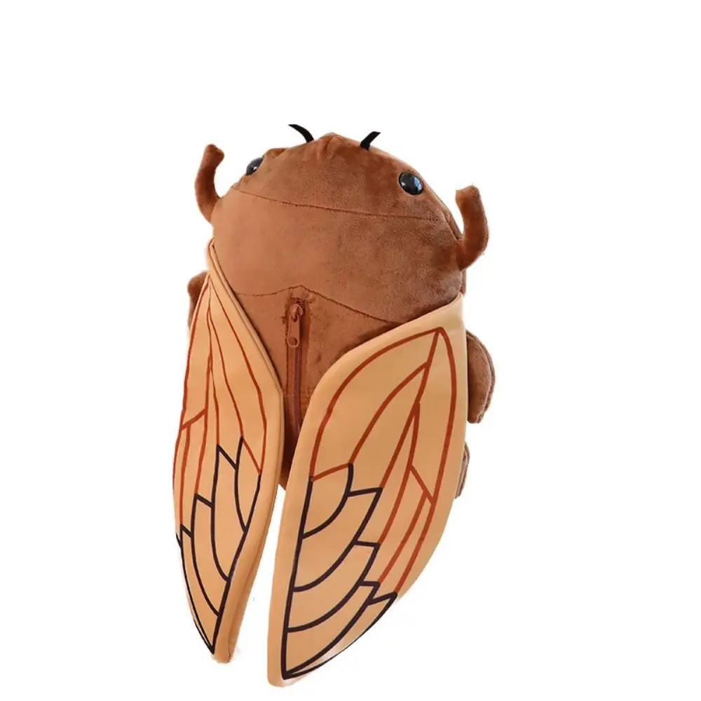Kunstdier Insect Insect Pluche Rugzak Rits Ontwerp Schoudertas Cicade Pluche Pop Rugzak Zacht Speelgoed Bruin/Groen