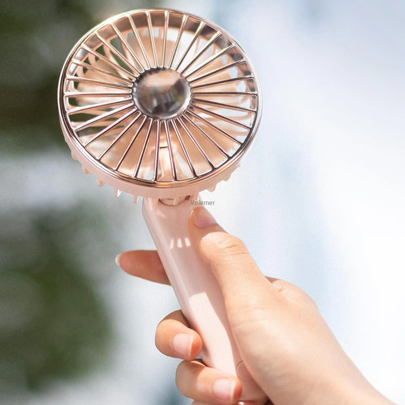 Youpin مروحة USB صغيرة المحمولة لمحبي الأجهزة المحمولة القابلة لإعادة الشحن سطح المكتب مبرد الهواء في الهواء الطلق السفر أضعاف مراوح اليد