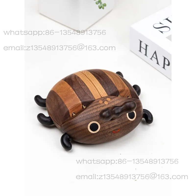 Solid wood beetle baby teeth box creative fetal hair teeth commemorative collection storage box tooth storage box children gifts