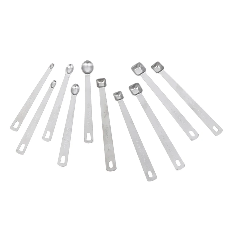 5Pcs/Set Measuring Spoons Seasoning Dry And Liquid Ingredients Kitchen Accurate Cooking Gadgets Stainless Steel Small