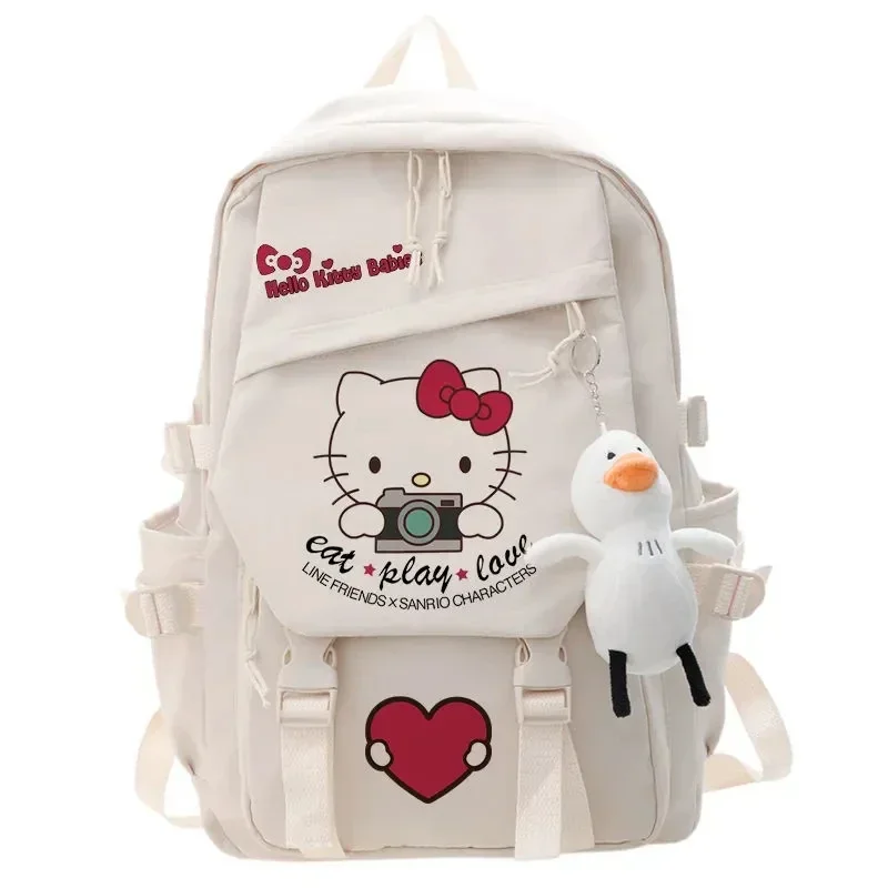 Hello Kitty tas kapasitas besar Lucu kawaii Sanrio tas sekolah siswa anak perempuan laki-laki kartun lucu ransel liontin hadiah ransel mini