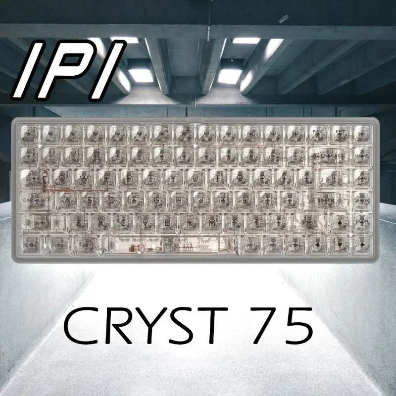 Ipi Cryst 75 Transparante Toetsenborden Mechanisch Gamer Toetsenbord Bedraad Rgb Backlight Hot-Swap Toetsenbord Maatwerk Toetsenborden Geschenken