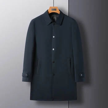 Men's Long Business Trench Coat 3 2026 autumn men's high-quality Business Trench Coat single breasted trench coat men long Casual Windbreakers Good Quality jacket 3