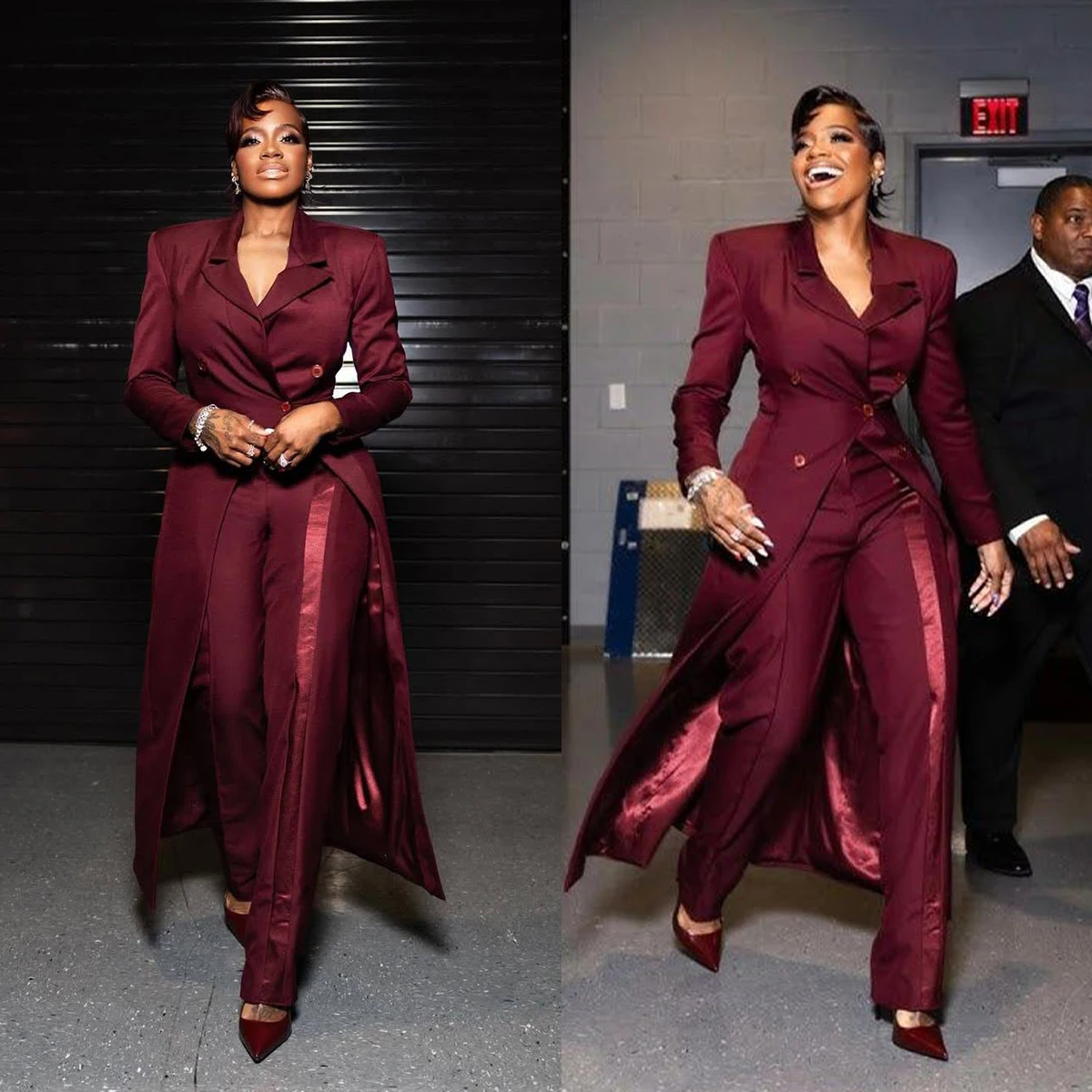 Abiti da cerimonia da donna alla moda Abiti da completo Giacca lunga con un bottone Cappotto e pantaloni per donna Abito da 2 pezzi personalizzato