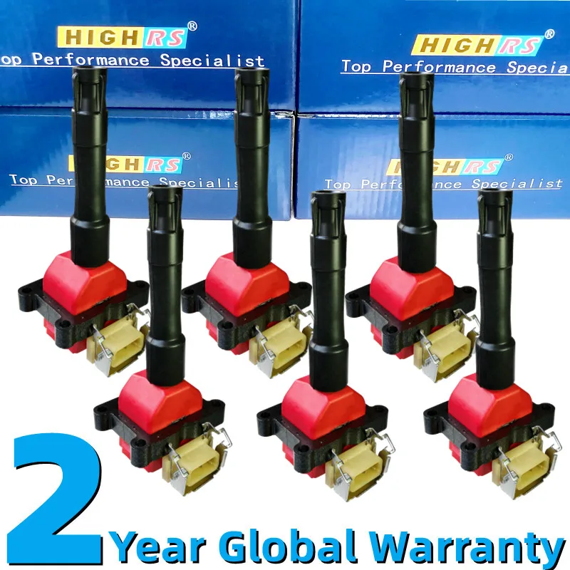 IGNITION COIL FOR BMW 2.5L 3.0L L6 525i 325i 530i 740i E30 E31 E32 E34 E36 E38 M3 PERFORMANCE 12131726176 12131726177 6 coils