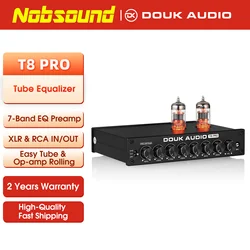 Nobsound HiFi 7-band EQ Equalizer Vacuum Tube Balanced XLR Stereo RCA Pre-amplifier with Tone Control for Desk Speaker