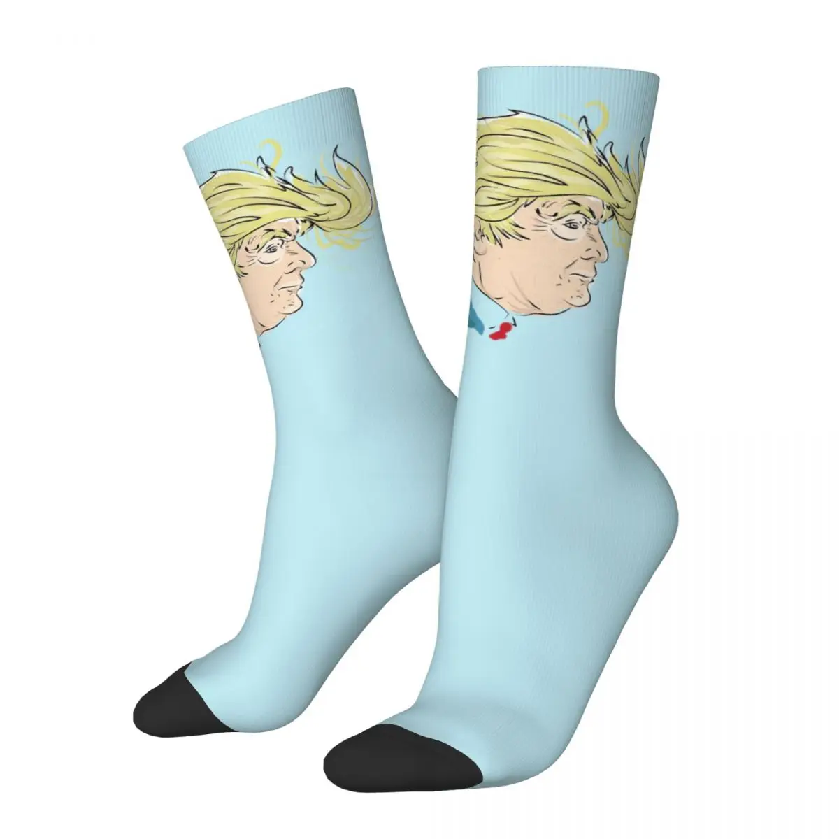 Chaussettes imprimées Donald Trump Cartoon pour hommes et femmes, coupe-vent, applicables tout au long de l'année, cadeau en élasthanne