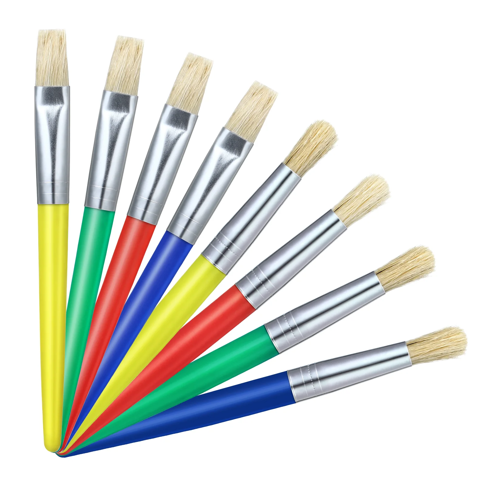 

Easy to Use Painting Brushes Assorted Size Kids Round Head Set for DIY Toddlers Kit