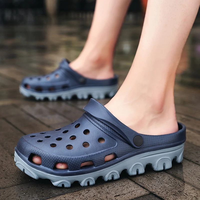 Summer large size men and women sandals high quality outdoor beach shoes men comfortable dual-use indoor home slippers 36-51