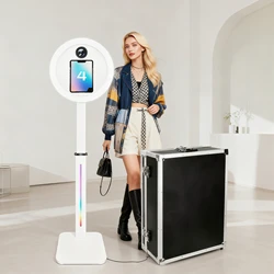 Portable Photo Booth for iPad 9.7'' 10.5'' 11'' 12.9'' DSLR Photo Booth for Surface Pro 12.3'' iPad Photobooth with Flight Case